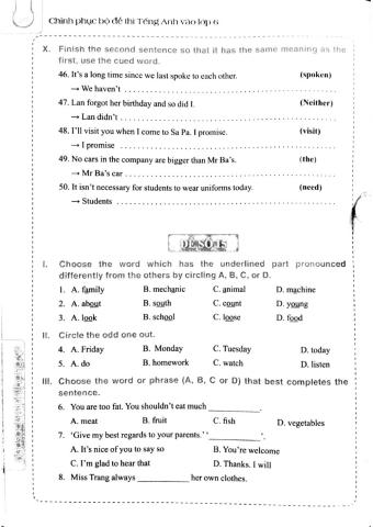 English 6 - Đề số 15