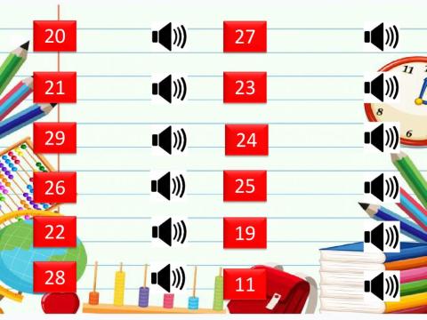 Los numeros 20, 30,40,50