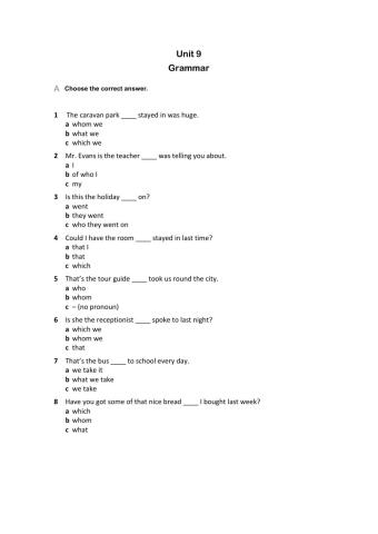 Relative pronouns- Adverbs