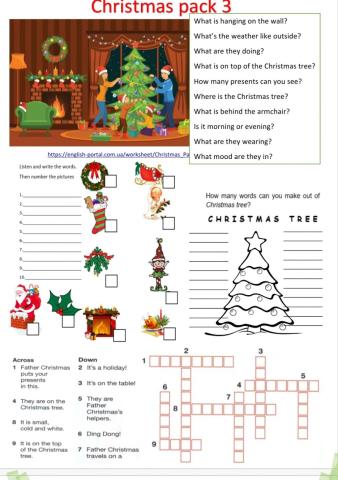 Christmas worksheet