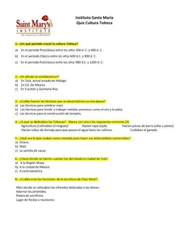 Quiz cultura Tolteca