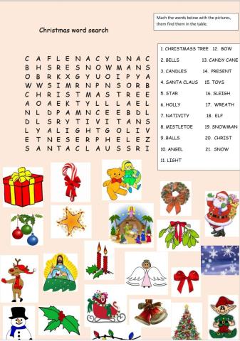 Christmas word search