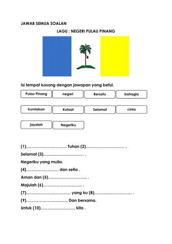 SOALAN MUZIK TAHUN 4 - SENIKATA LAGU PULAU PINANG