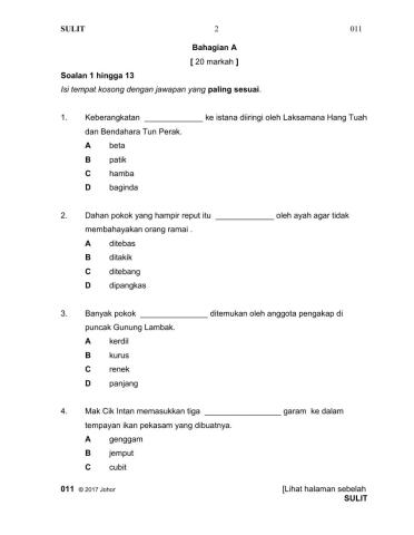 Pemahaman Bahagian A
