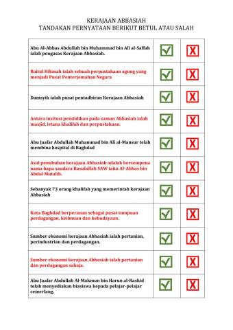 Sirah kerajaan abbasiah tingkatan 4 kssm