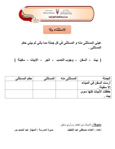 الاستثناء بإلا