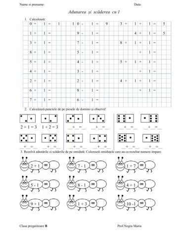 Adunari și scăderi cu 1
