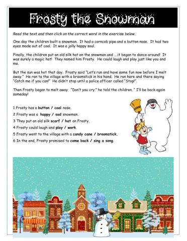 Frosty the Snowman Reader