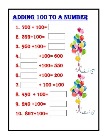 Addition to 100