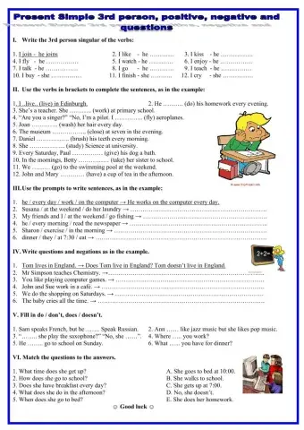 Simple present short test