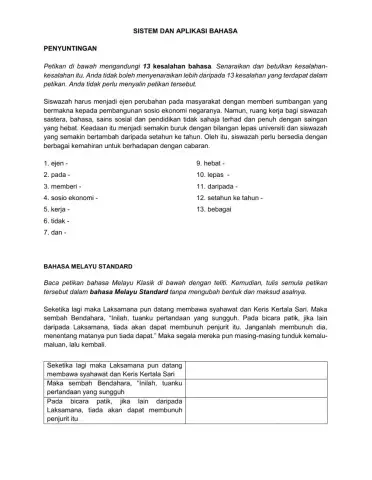 Sistem dan aplikasi bahasa