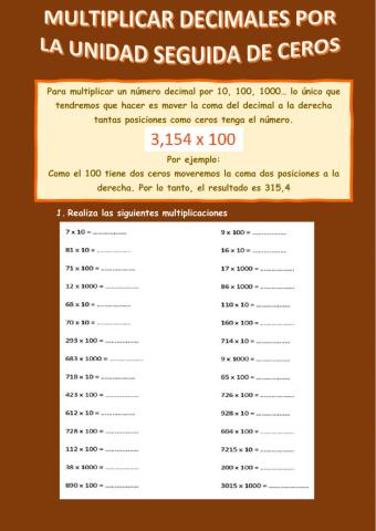 Multiplicar por la unidad con ceros