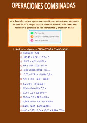Operaciones combinadas