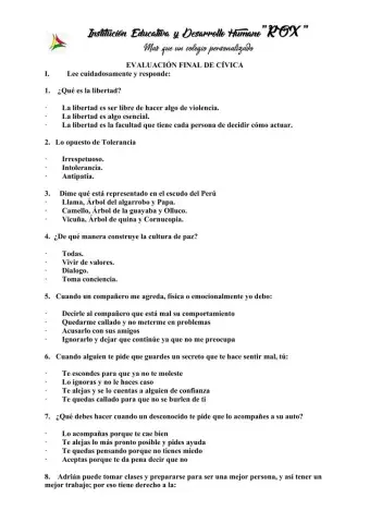 Examen de Cívica