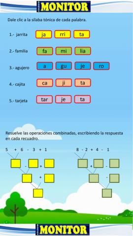 Sílabas y operaciòn combinada