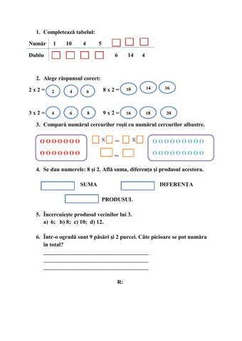Înmulțirea cu 2- execiții aplicative