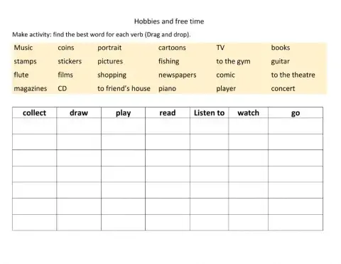 Hobbies and activities