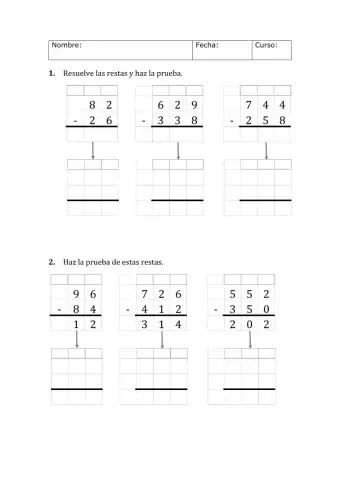 Prueba de la resta, calculo mental y polígonos.