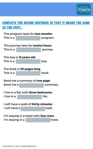 Compound adjectives with numbers