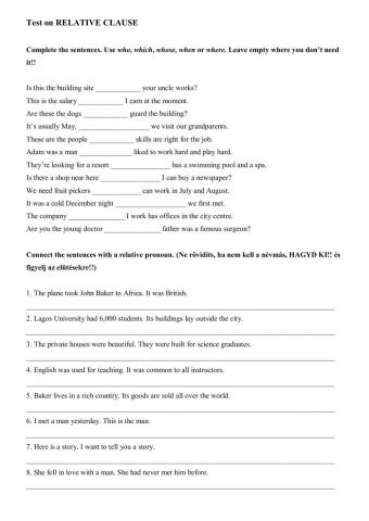 Relative Clause (With Hungarian instructions)