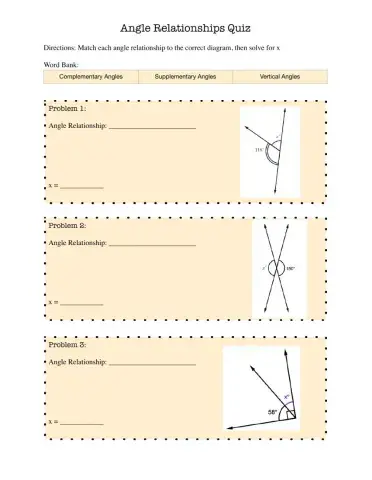 Angle Relationships Quiz