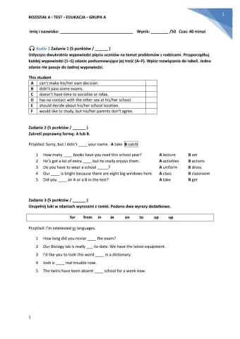 Egzamin ósmoklasisty test unit 4 (kl 8)