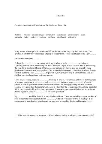 Homes essay