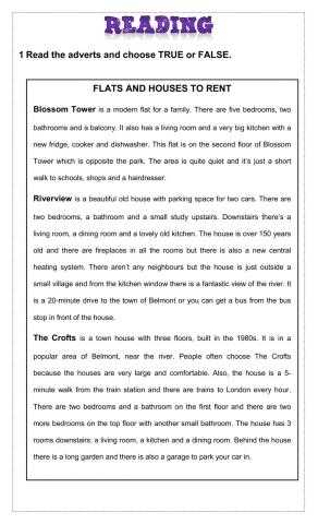 Adults - reading test - final exam 2020