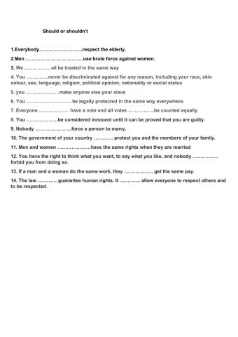 Universal Declaration of Human Rights - Should or Shouldn't