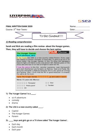 FINAL EXAM 2020 3rd YEAR