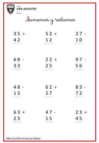 Sumas y restas