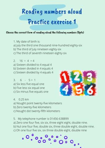 Reading numbers aloud