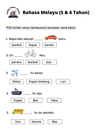 BM 5 & 6 Tahun: Kenderaan 1