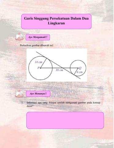 LKPD garis singgung persekutuan dalam dua lingkaran