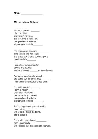 Dictat cançó mil batalles- Buhos