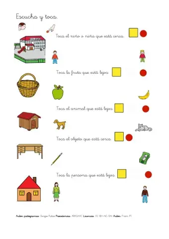 Identificar cerca y lejos. (con apoyo visual)