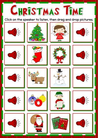 Christmas vocabulary - drag and drop