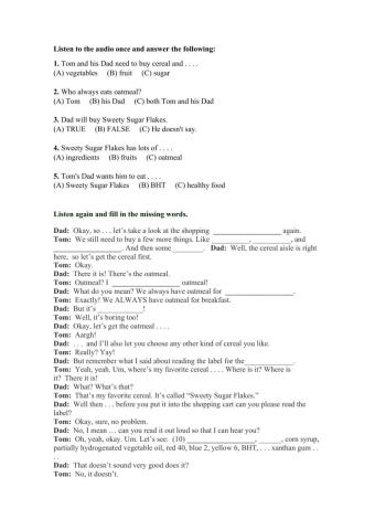 Listening grocery shopping