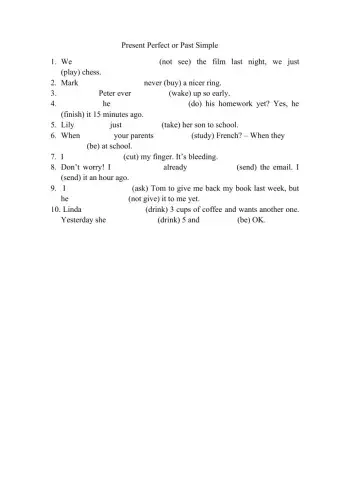 Past Simple or Present Perfec