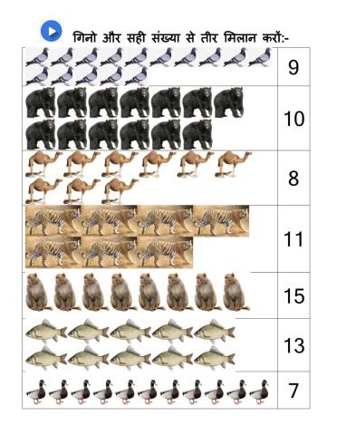 20 तक गिनती की समझ