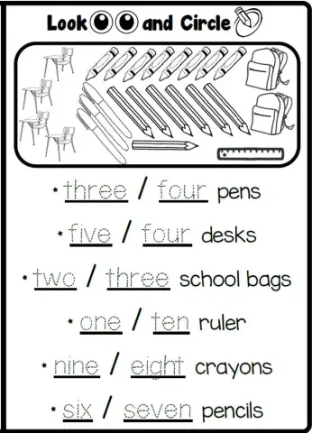 2.4. Numbers - Classroom Objects