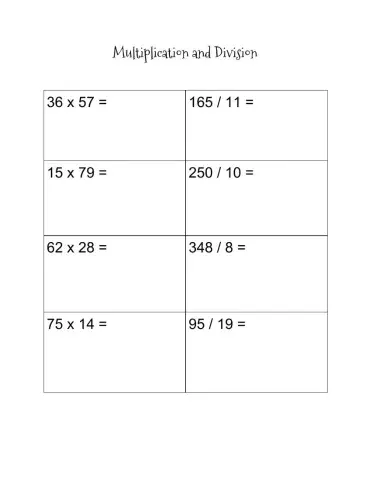 Multiplication and Division