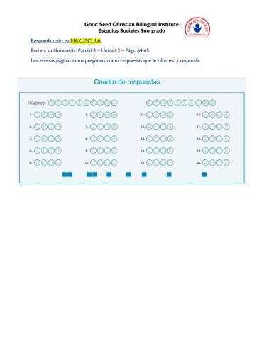 Evaluación sumativa p. 64-65