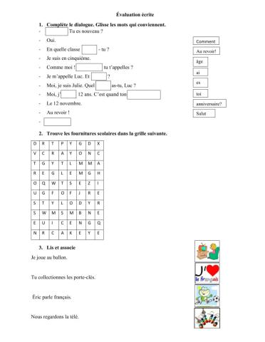 Fournitures scolaires-EE