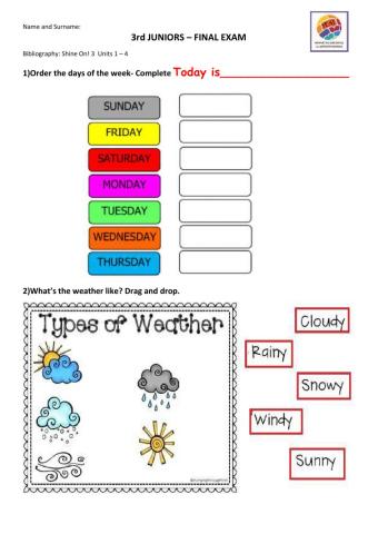 Exam Shine on 3 Units 1-4