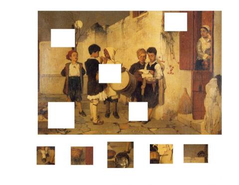 Συρε τα κομματια του πινακα στη σωστη θεση