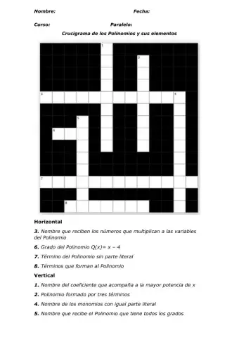 Polinomios y sus elementos