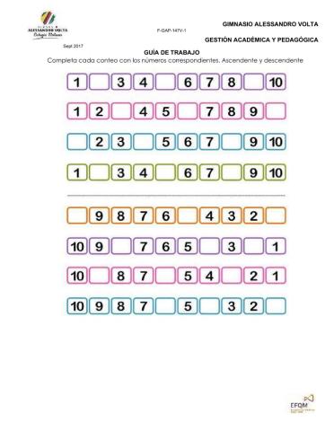 Conteo ascendente y descendente