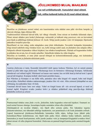 Jõulukombed mujal maailmas