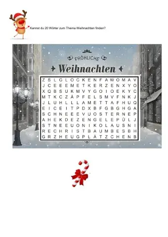 Weihnachten -Wortquadrat